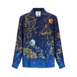 Casablanca Blue Silk Men's Blouse